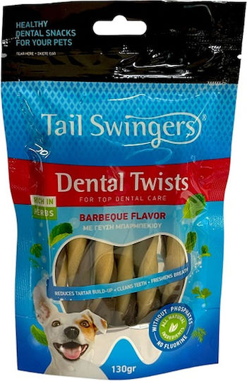 Tailswingers Tail Swingers Dental Twists Chewable Stick for Dogs Against Tartar & Plaque 130gr Barbeque