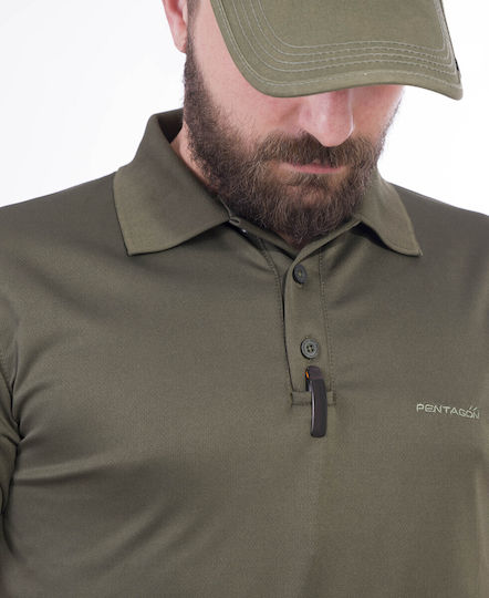 Pentagon Anassa Μπλούζα Polo σε Μαύρο χρώμα