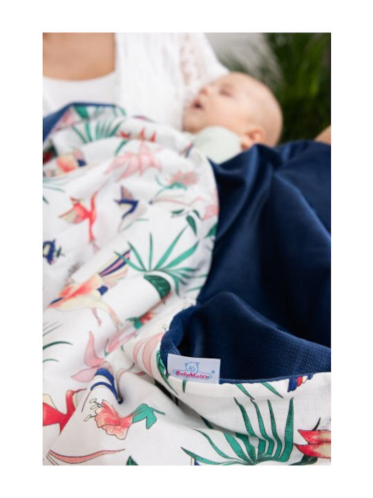 Matex Blanket Nursery Swaddling Blankets Velvet Blue Satin 75x100cm