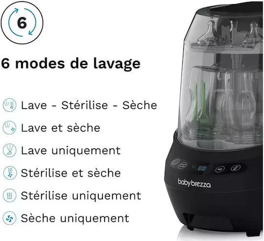 Baby Brezza Bottle Washer Pro Electric Baby Sterilizer for 4 Bottles All Black