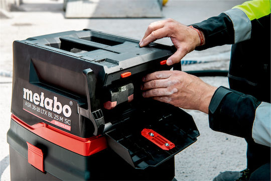 Metabo Asr 3618 Bl 25 M Sc Rechargeable Wet-Dry Vacuum with Plastic Container 25lt