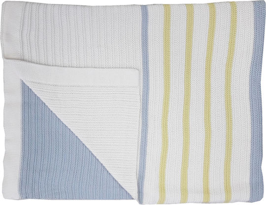 Kikka Boo Κουβέρτα Αγκαλιάς & Λίκνου Stripes Πλεκτή Μπλε 75x100εκ.