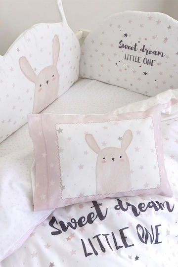 Nima Lovely Bunny Baby Sheets Set Cradle Cotton Pink Pink 70x110cm 2pcs