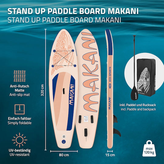 ECD Germany Makani Gonflabilă Placă SUP cu Lungime 3.2m Portocaliu
