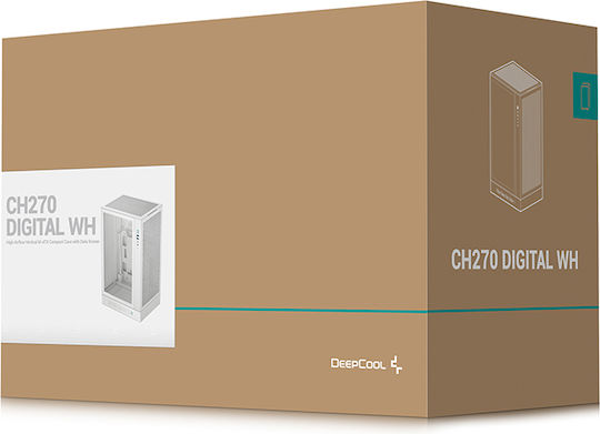 Deepcool CH270 Digital Gaming Mini Tower Computer Case with Side Window White