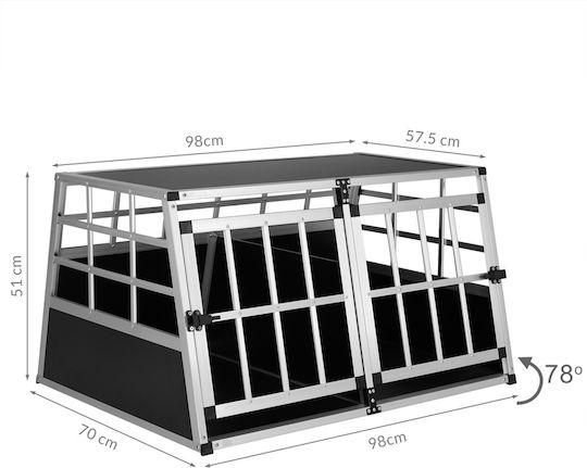 Голяма транспортна клетка за кучета алуминиева 98 x 70 x 51 см