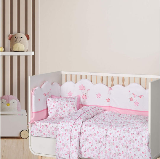 Das Home Baby Sheets Set Fun 4917 Pink White 130x170cm