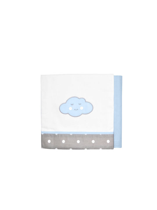 Baby Star Fitted Sheet Cloud Light Blue 75x100cm