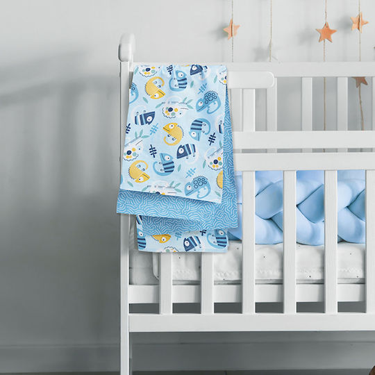 Das Home Комплект Бебешки Чаршафи За Количка Памучни Син 70x120бр 2бр