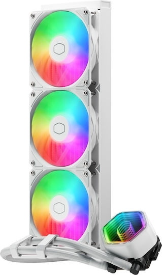 CoolerMaster MasterLiquid 360 Core II Water Cooling AIO CPU With 3 Fans 120mm And ARGB Lighting White