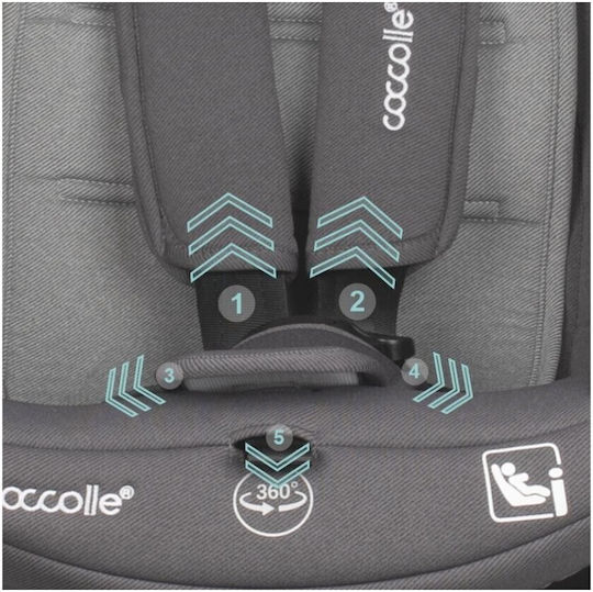 Coccolle Sidra Καθισματάκι Αυτοκινήτου i-Size με Isofix Diamond Black 0-36 kg