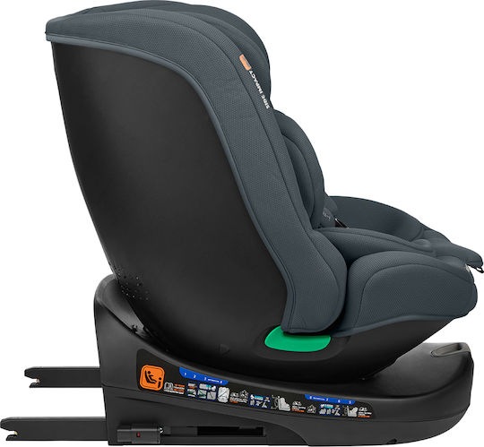 Kikka Boo i-Round Детско Столче за Кола i-Размер с Isofix Тъмно сиво