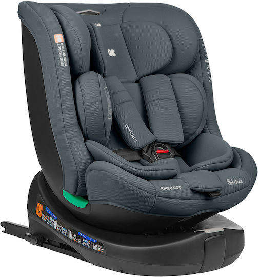 Kikka Boo i-Round Детско Столче за Кола i-Размер с Isofix Тъмно сиво