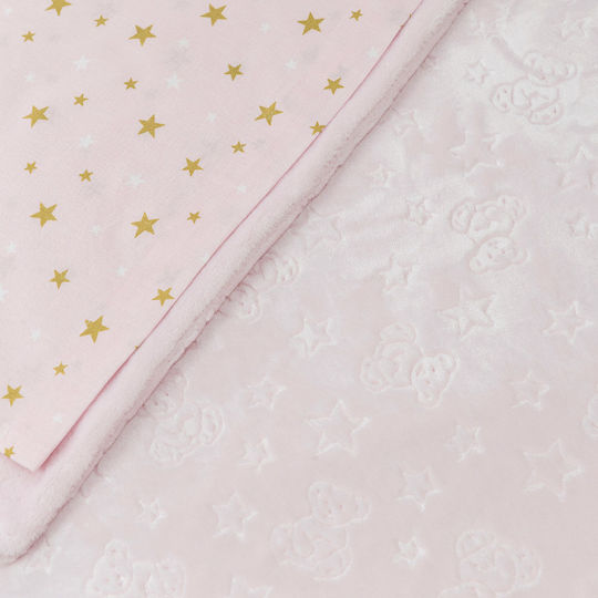 Borea Decke Kinderbett Rosa mit Tierchen 110x140cm