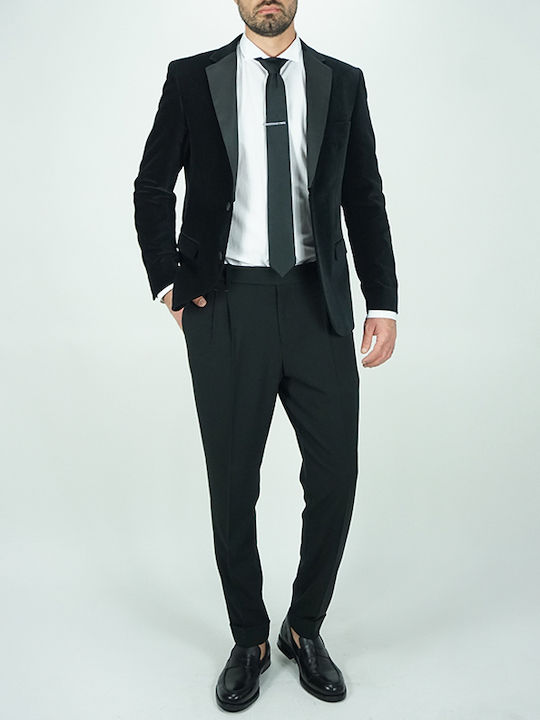 Men's Winter Suit Jacket Slim Fit Black