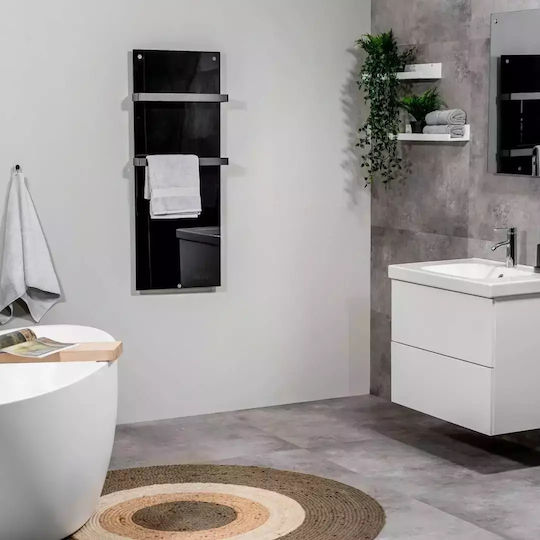 Eurom Sani Radiator Electric Pentru Prosoape Cu Fațadă De Sticlă 800W 115x55cm Neagră