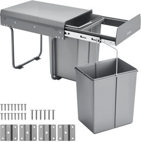 Vevor Metallic Waste Bin 2x20lt
