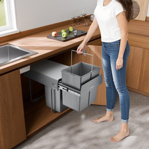 Vevor Metallic Waste Bin 2x20lt