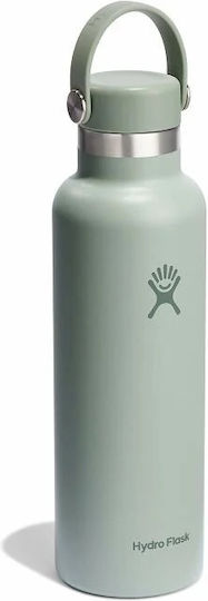 Hydro Flask Стандартна Гърловина с Гъвкав Капак със Сламка Бутилка Термос Неръждаема Стомана Без BPA 621мл Agave със Сламка и Дръжка