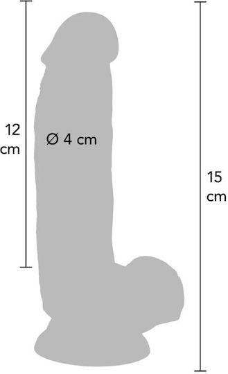 ToyJoy Get Real Dildo with Balls Ρεαλιστικό Dildo με Όρχεις και Βεντούζα Black 15cm