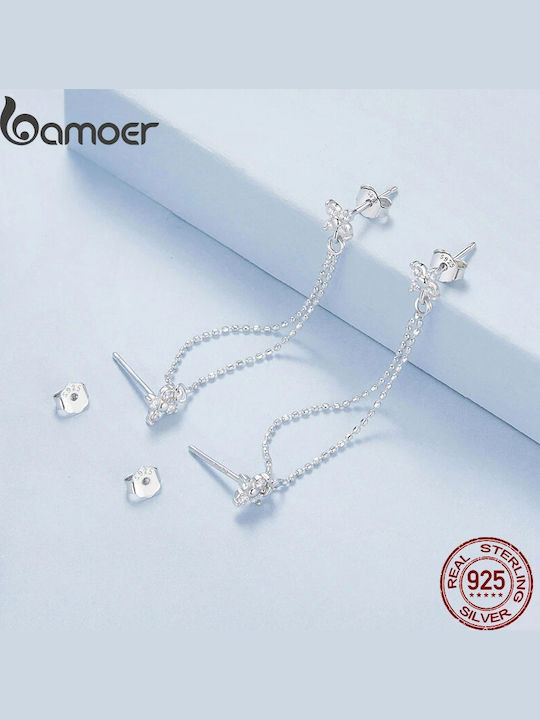 Bamoer Earrings made of Silver Gold Plated with Stones
