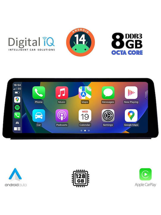 Digital IQ Car Audio System for BMW E60 2003-2008 (Bluetooth/USB/WiFi/GPS/Apple-Carplay/Android-Auto) with Touch Screen 12.3"