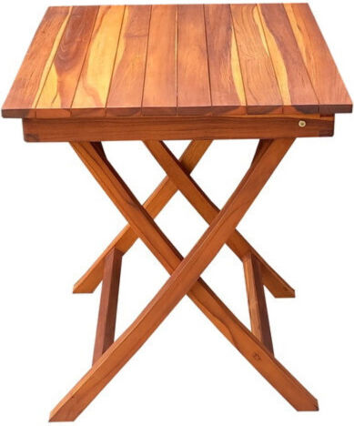 Garten- und Terrassentisch für Kleine Außenbereiche aus Teak Zusammenklappbarer Teak 60x60x72cm