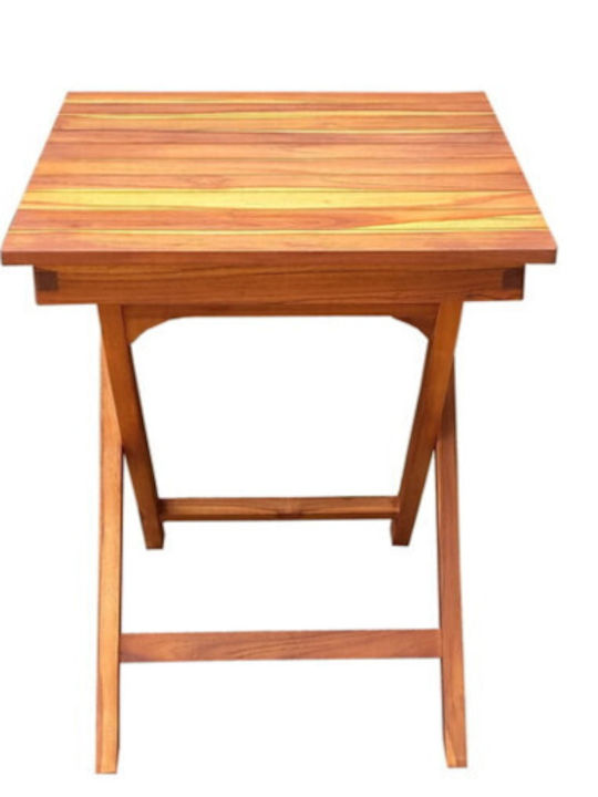 Sitting Room Table for Small Outdoor Spaces from Teak Foldable Teak 60x60x72cm