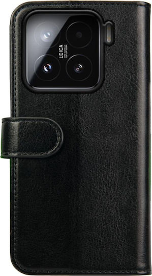 Rosso Wallet Synthetic Leather / Silicone Black (Xiaomi 15)