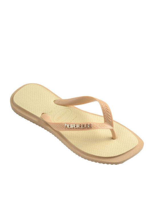 Top Square Women's Flip Flops Beige