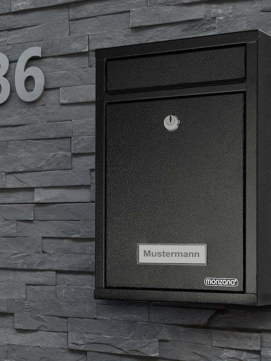 Deuba Cutie Poștală pentru Exterior Inox în Culoarea Negru 22x32x9cm