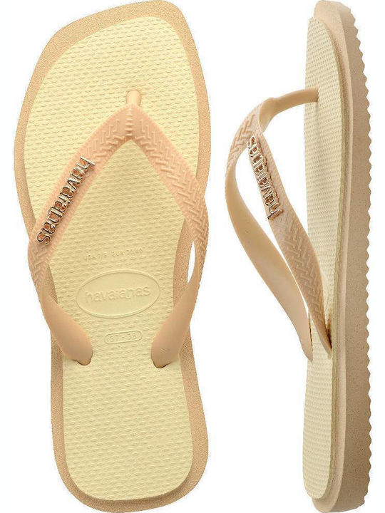 Top Square Women's Flip Flops Beige