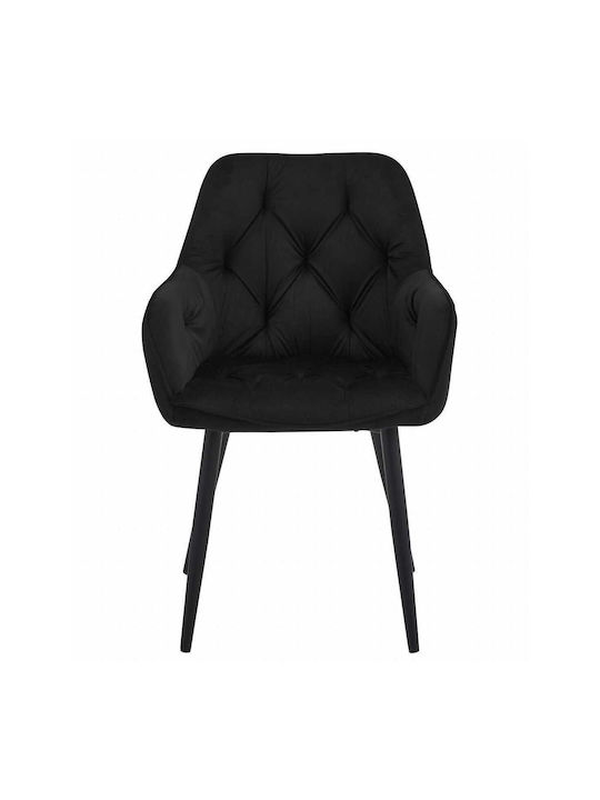 Scaune Bucătărie Catifelate Negre 1buc 56x62x83.5buc