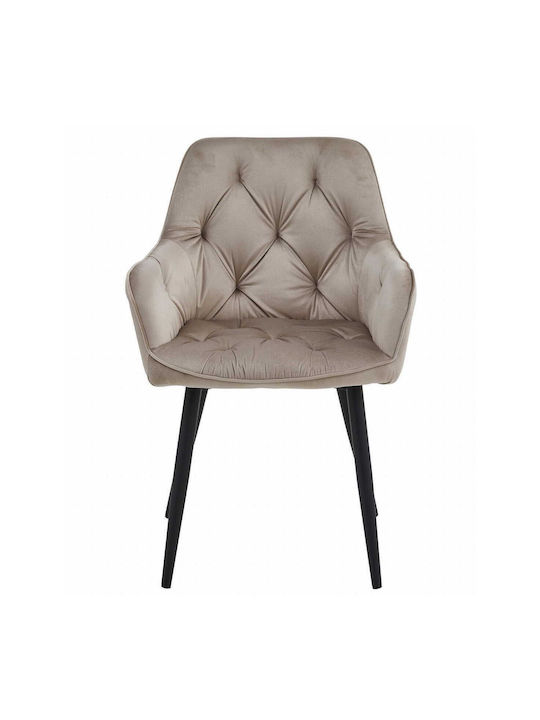 Scaune Bucătărie Catifelate Dark Beige And Black 1buc 56x62x83.5buc