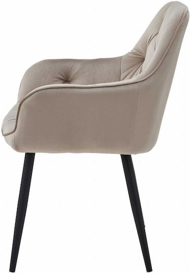 Scaune Bucătărie Catifelate Dark Beige And Black 1buc 56x62x83.5buc