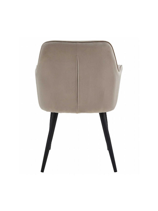 Scaune Bucătărie Catifelate Dark Beige And Black 1buc 56x62x83.5buc