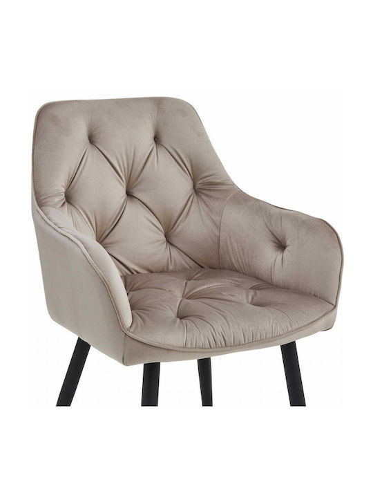 Scaune Bucătărie Catifelate Dark Beige And Black 1buc 56x62x83.5buc