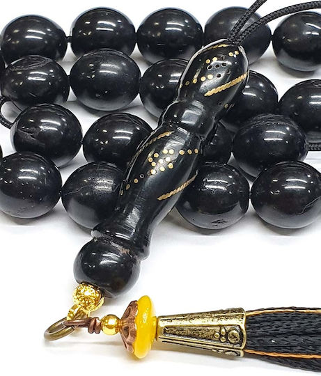 Roloi Komboloi Ebony Worry Beads Black 36cm