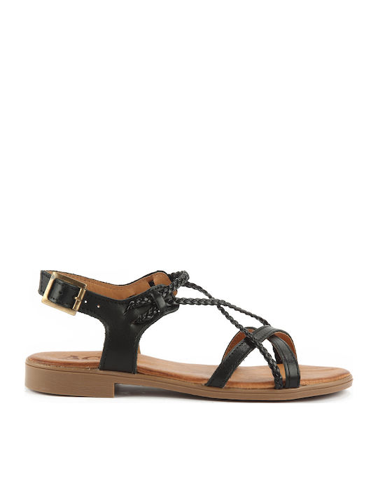 Women's Flat Sandals in Black Color