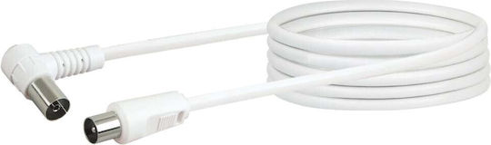 Schwaiger Καλώδιο Κεραίας Coax male - Coax female Λευκό 3m (KVKW30532) 1τμχ