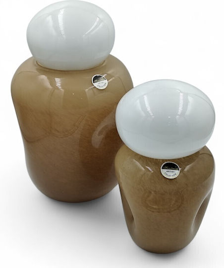 Karvounis Glass Vase Jar Brown