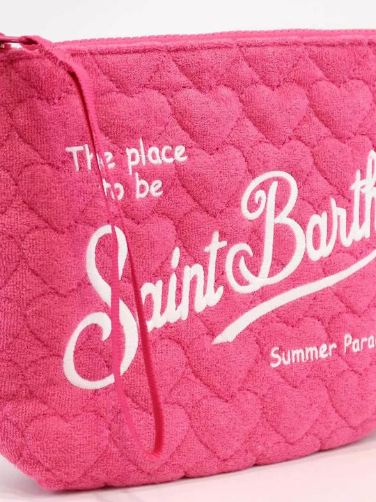 Women's Toiletry Bag Mc2 Saint Barth Aline Sponge-quilted Hearts 77 Emb Pink 0378000130