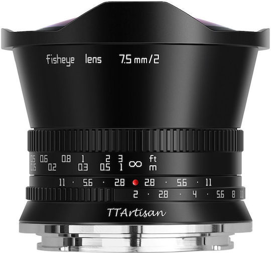 TTArtisan Crop Φωτογραφικός Φακός 7.5mm f/2 Fisheye για Sony E Mount Black