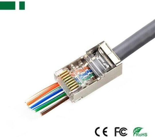 Conector RJ45 8p8c Punch-Down FTP Cat8 Metal Placat cu Aur pentru Cablu