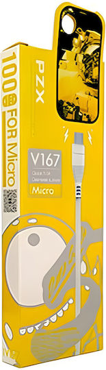 PZX Fast Regular USB 2.0 to micro USB Cable Λευκό 1.2m (73041)