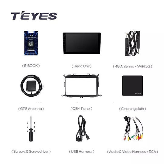 Navigație Auto Teyes Cc3 2k Kia Carens 3 2013-2019 6+128gb 9.5" Qled Octa-core 2ghz Android 4g Bluetooth 5.1 Dsp