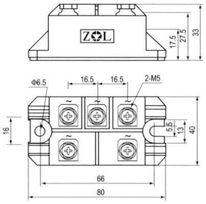 ZNL Трифазен мост Module 80a/1600v Mds80-16 Znl 01.012.0111