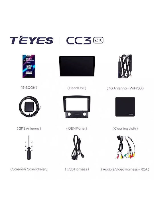 Teyes CC3 2K Car Navigation Ford Escape 2007-2012 4+64GB 9.5" QLED Octa-core 2GHz Android 4G Bluetooth 5.1 DSP