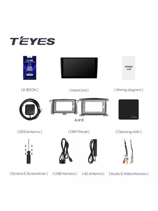 Navigație Auto Teyes Cc3 2k Toyota Land Cruiser Lc J100 2002-2007 6+128gb 9.5" Qled Octa-core 2ghz Android 4g Bluetooth 5.1 Dsp