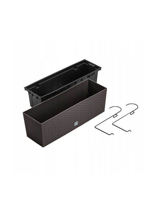 Set 3 Ghivece Suport Metal Imitatie Ratan Maro 58x18x19.5 Cm Rato Case W